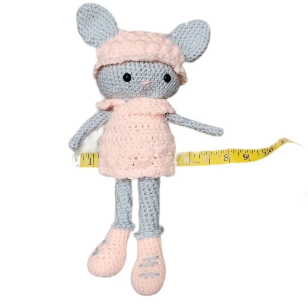 Crochet Cute Baby Mouse Pattern Stuffed Plush Toy Custom Handmade 13
